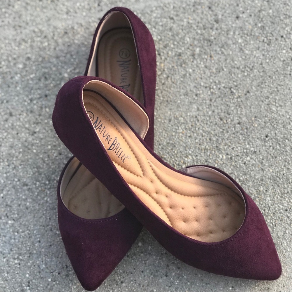Nature Breeze deep wine pointy toe Flat